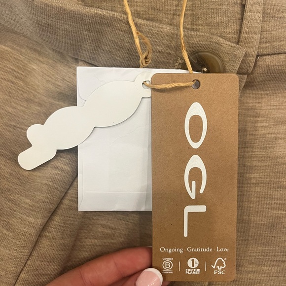 OGL- NWT Wide-Leg Knit Pants in Oatmeal Beige XS - Picture 4 of 5